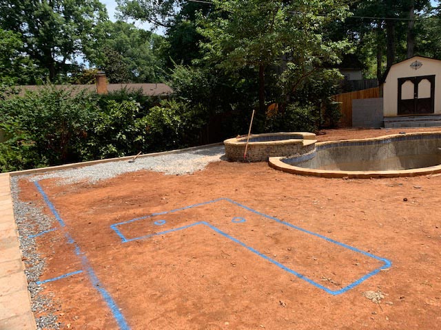 Southeastern Tree and Landscaping | preparing to pour concrete in residential backyard